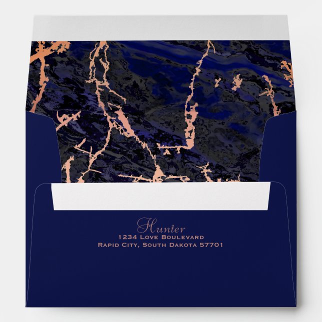 Rose Gold & Navy Wedding Envelopes (Back (Bottom))