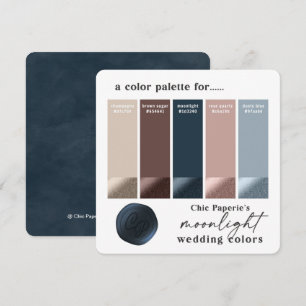 Rose Gold & Navy Winter Wedding Color Palette Card