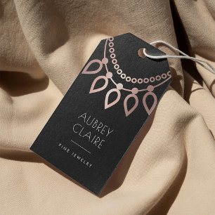 Rose Gold Necklace Logo Jewelry Hang Tags