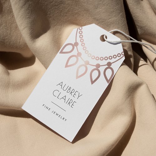 Rose Gold Necklace Logo  Jewelry Hang Tags