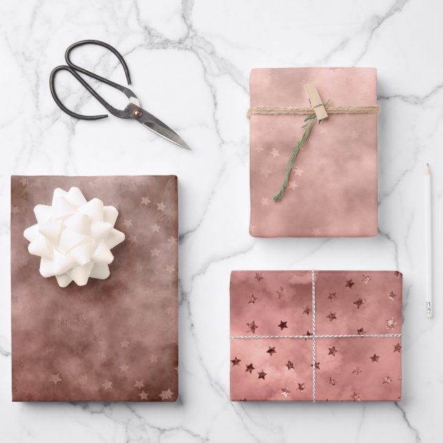Rose Gold Nightmare Cloud Wrapping Paper Sheets (Front)