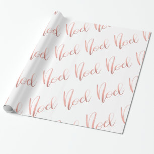Rose Gold Noel Handwritten Script Holiday Wrapping Paper
