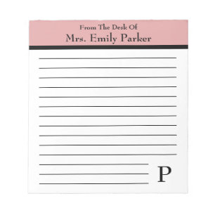 Rose Gold Note From The Desk Of ~ Personalized