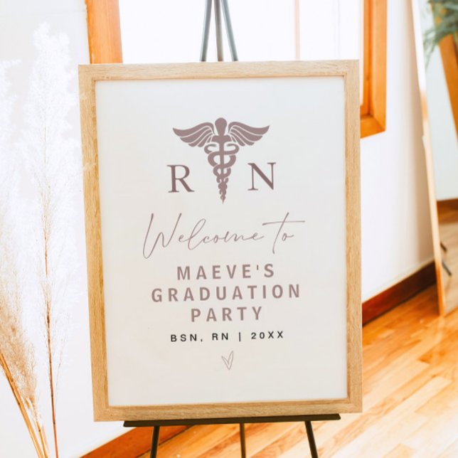 Rose Gold Nurse Graduation Welcome Poster (Creator Uploaded)