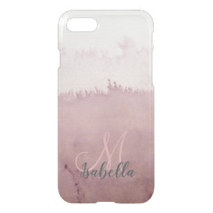 Rose Gold Ombre Blush Texture Monogram iPhone SE/8/7 Case