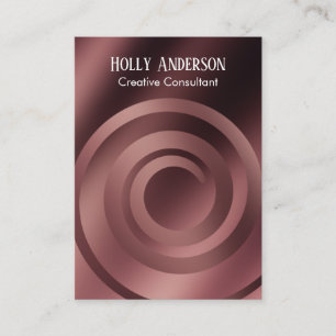 Rose Gold Ombre Bold Spiral Pattern Business Card