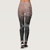 Gold Star Foil Sparkle Rose Quartz Serenity Blue Leggings