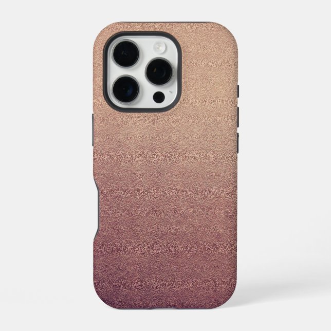 Rose Gold Ombre Glitter Sand Look Pink iPhone Case (Back)