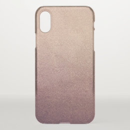 Rose Gold Ombre Glitter Sand Look Pink iPhone X Case