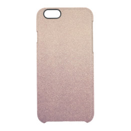 Rose Gold Ombre Glitter Sand Look Pink Clear iPhone 6/6S Case