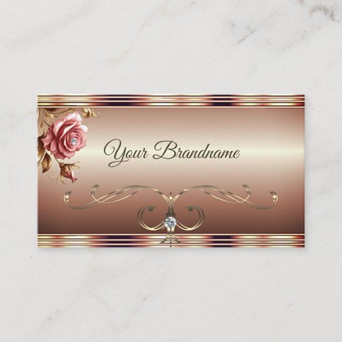 Rose Gold Ombre Gradient Pink Vintage Glamour Business Card