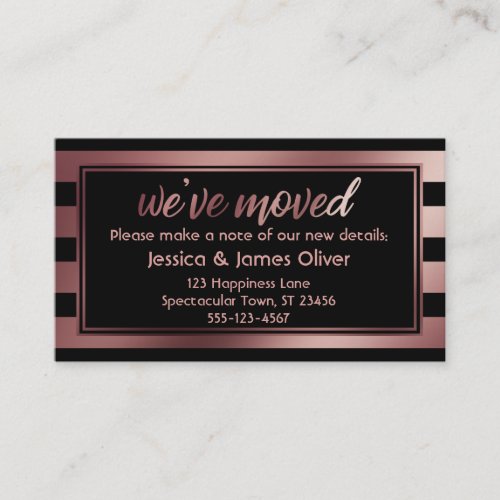 Rose Gold Ombre Stripes Weve Moved Card