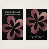 Rose Gold on Black Flower 1 Earring Holder Display (Front & Back)