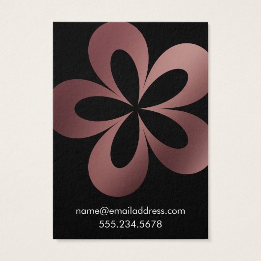 Rose Gold on Black Flower 1 Earring Holder Display (Back)