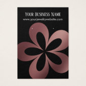 Rose Gold on Black Flower 1 Earring Holder Display (Front)