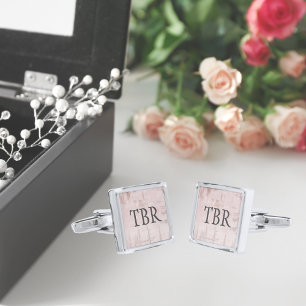 Rose Gold on Pink Monogram Cufflinks