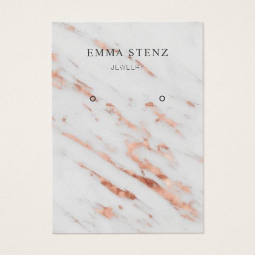 Rose Gold on white Marble Earring Display Card