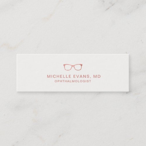 Rose Gold Ophthalmologist Eyeglasses Mini Business Card