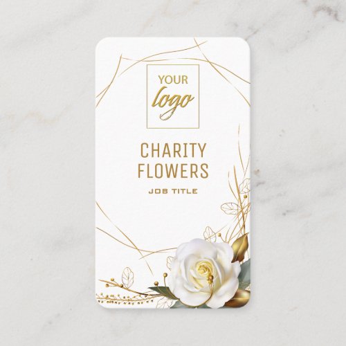 Rose Gold Organic Floral Business Card