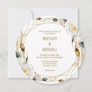 Rose Gold Organic Floral Invitation