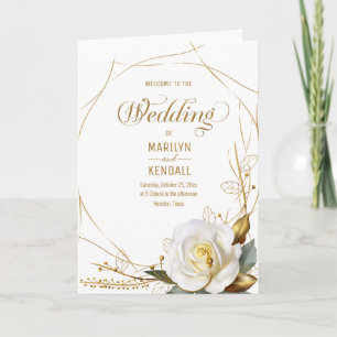 Rose Gold Organic Floral Wedding Program