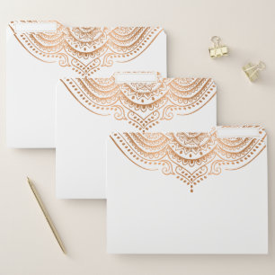 Rose-gold ornate elegant mandala file folder