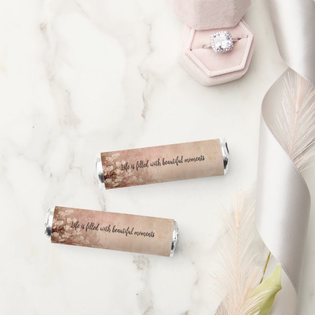 Rose Gold Paint Floral Breath Savers® Mints (Wedding)