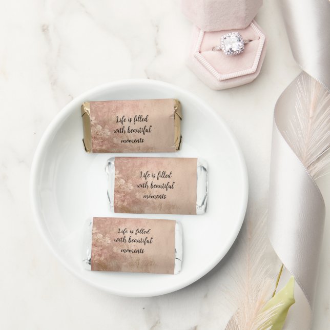 Rose Gold Paint Floral Hershey's Miniatures (Wedding)