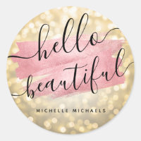 Rose Gold Paint & Gold Lights "Hello Beautiful"
