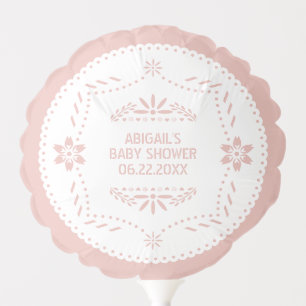 Rose gold papel picado Thank You Baby Girl Shower Balloon