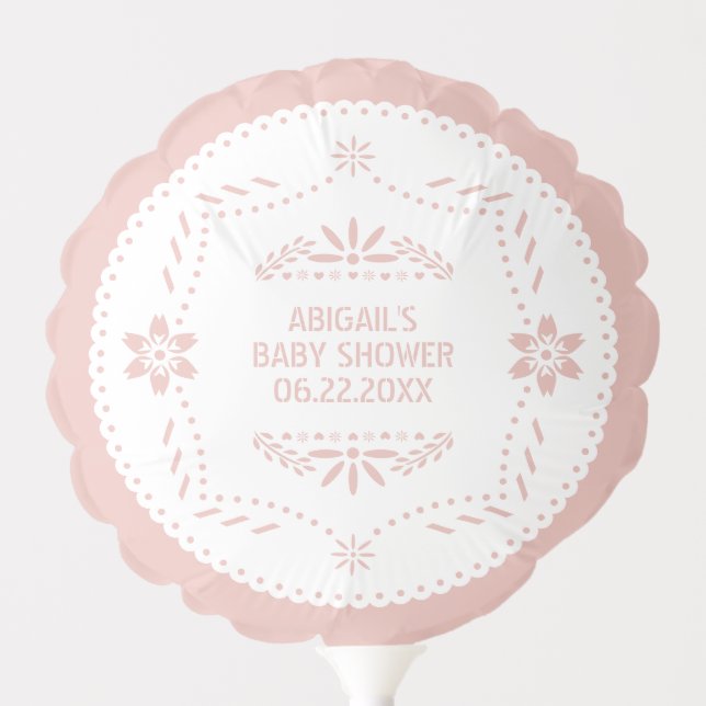 Rose gold papel picado Thank You Baby Girl Shower Balloon (Front)