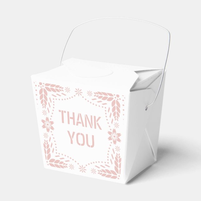 Rose gold papel picado Thank You Baby Girl Shower Favor Boxes (Front Side)
