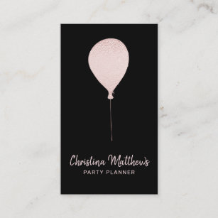 Rose Gold Party Balloon Business Card