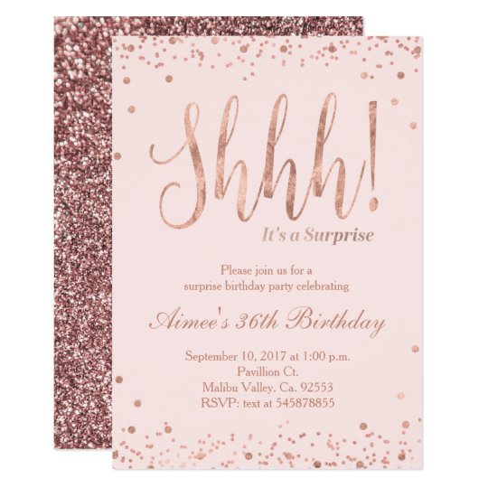 rose gold party invitation zazzle com