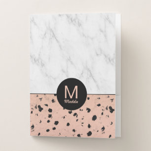 Rose Gold Pattern with Custom Monogram Pocket Folder