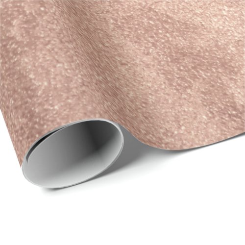 Rose Gold Peach Glitter Abstract Cement Copper Wrapping Paper