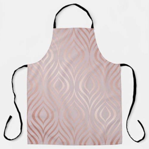 Rose gold peacock feathers vintage apron