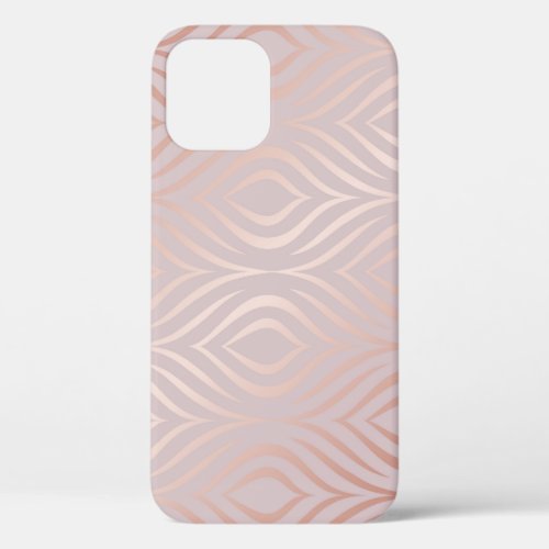 Rose gold peacock feathers vintage iPhone 12 case