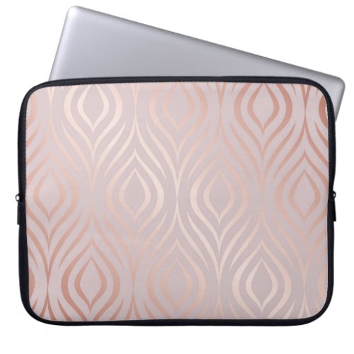 Rose gold peacock feathers vintage laptop sleeve