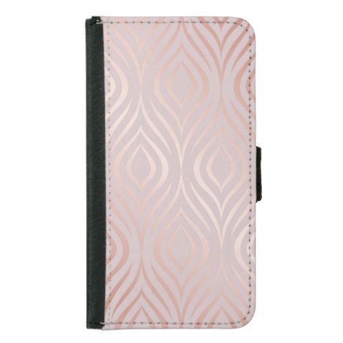 Rose gold peacock feathers vintage samsung galaxy s5 wallet case