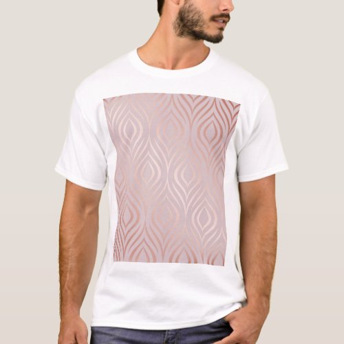 Rose gold peacock feathers vintage T_Shirt