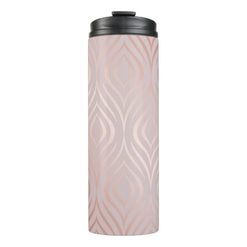 Rose gold peacock feathers vintage thermal tumbler