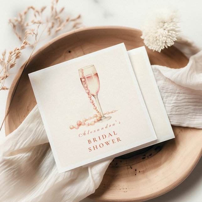 Rose Gold Pearls and Prosecco Napkins (Creator Uploaded)