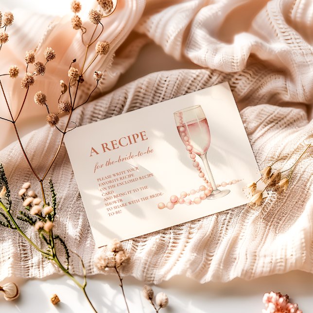 Rose Gold Pearls and Prosecco Recipe Enclosure Card (Creator Uploaded)