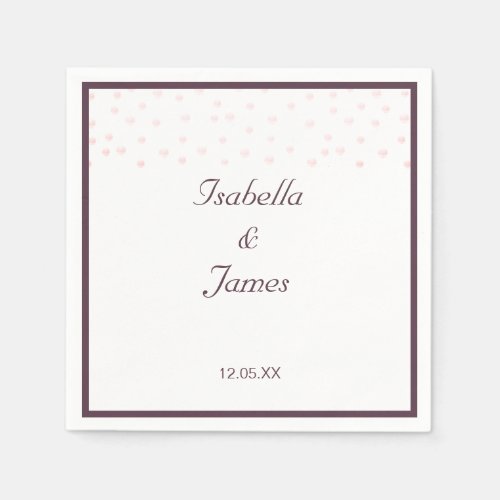 Rose Gold pearls  Wedding Napkins