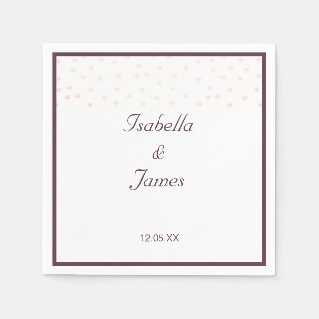 Rose Gold pearls  Wedding Napkins (Front)