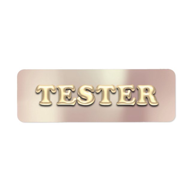 Rose Gold Pearly 3D Tester Sample Contaners Label (Front)