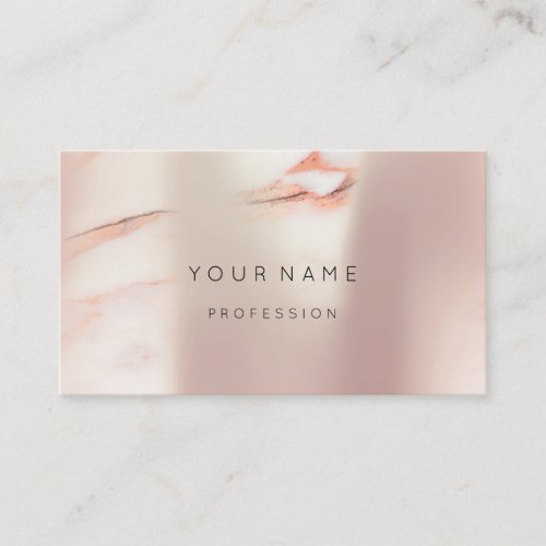 Rose Gold Pearly Abstract Minimal Silk Marble Business Card