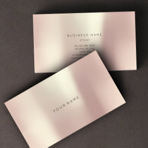 Rose Gold Pearly Abstract Minimal Vip Metallic Business Card