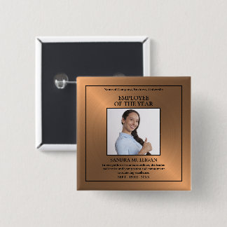 Rose Gold/Personalised Photo - Employee Award Button